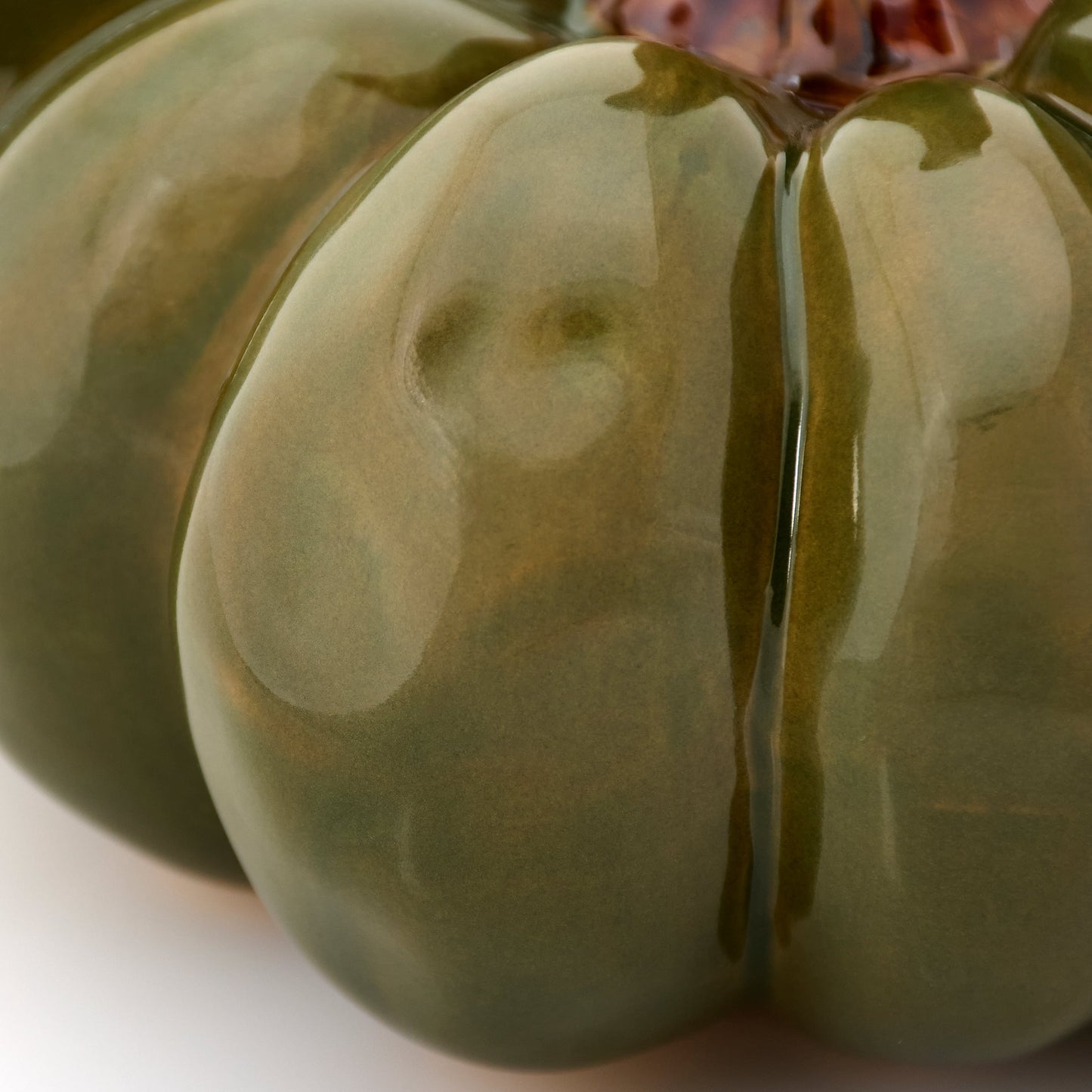 Green Ceramic Organic Shaped Pumpkin
