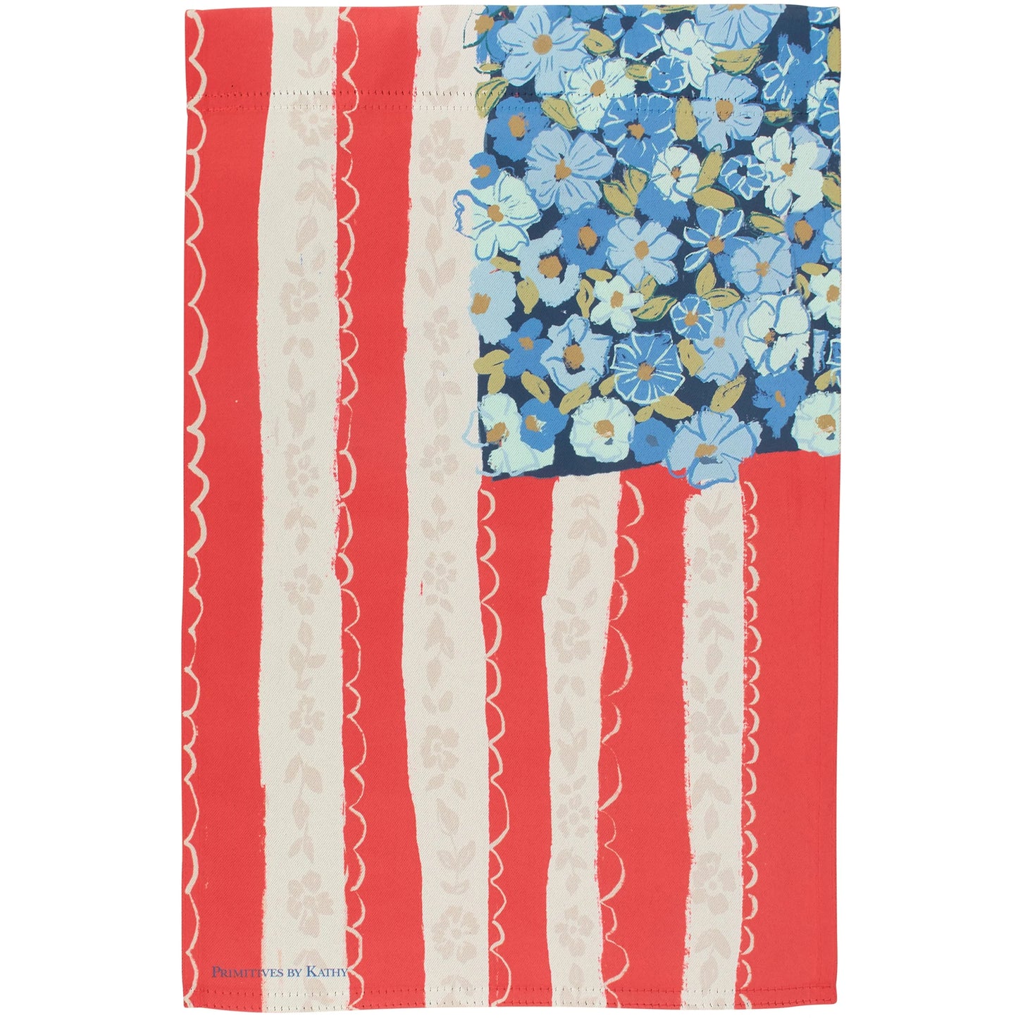 Floral American Flag Garden Flag