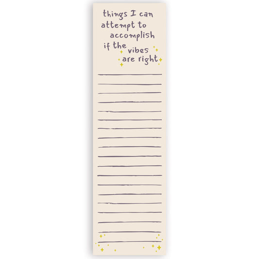 If the Vibes are Right Magnetic Lined Notepad