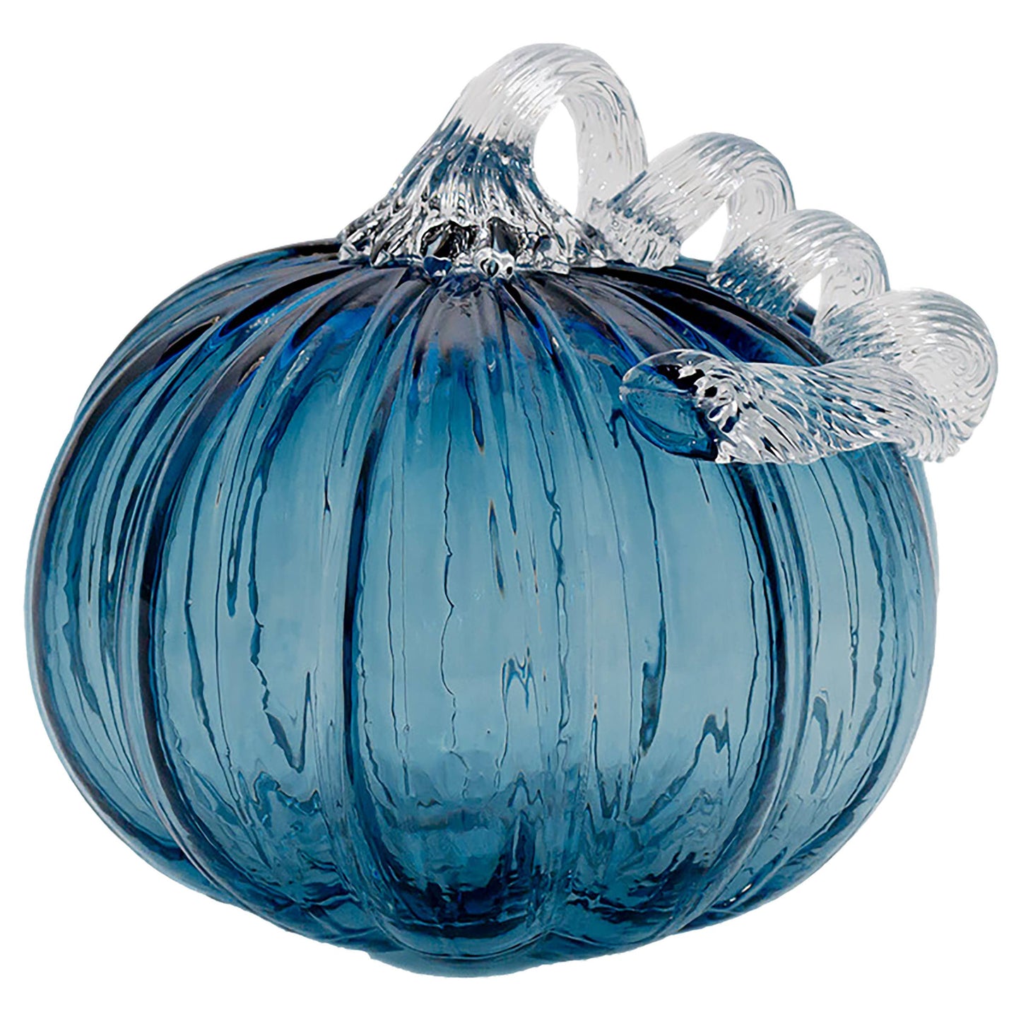 Savory Blue Glass Pumpkin - 2 Sizes