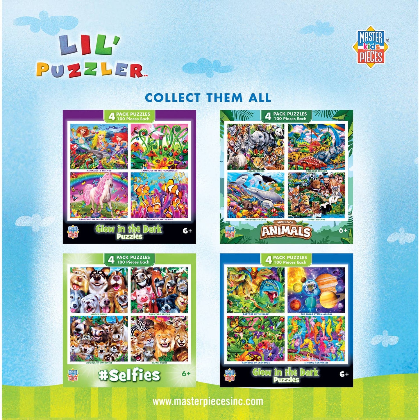 Lil Puzzler 4-Pack 48 Piece Puzzles for Kids
