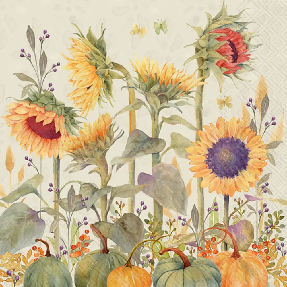 Cocktail Napkins Pack of 20 Sunflowers Fall