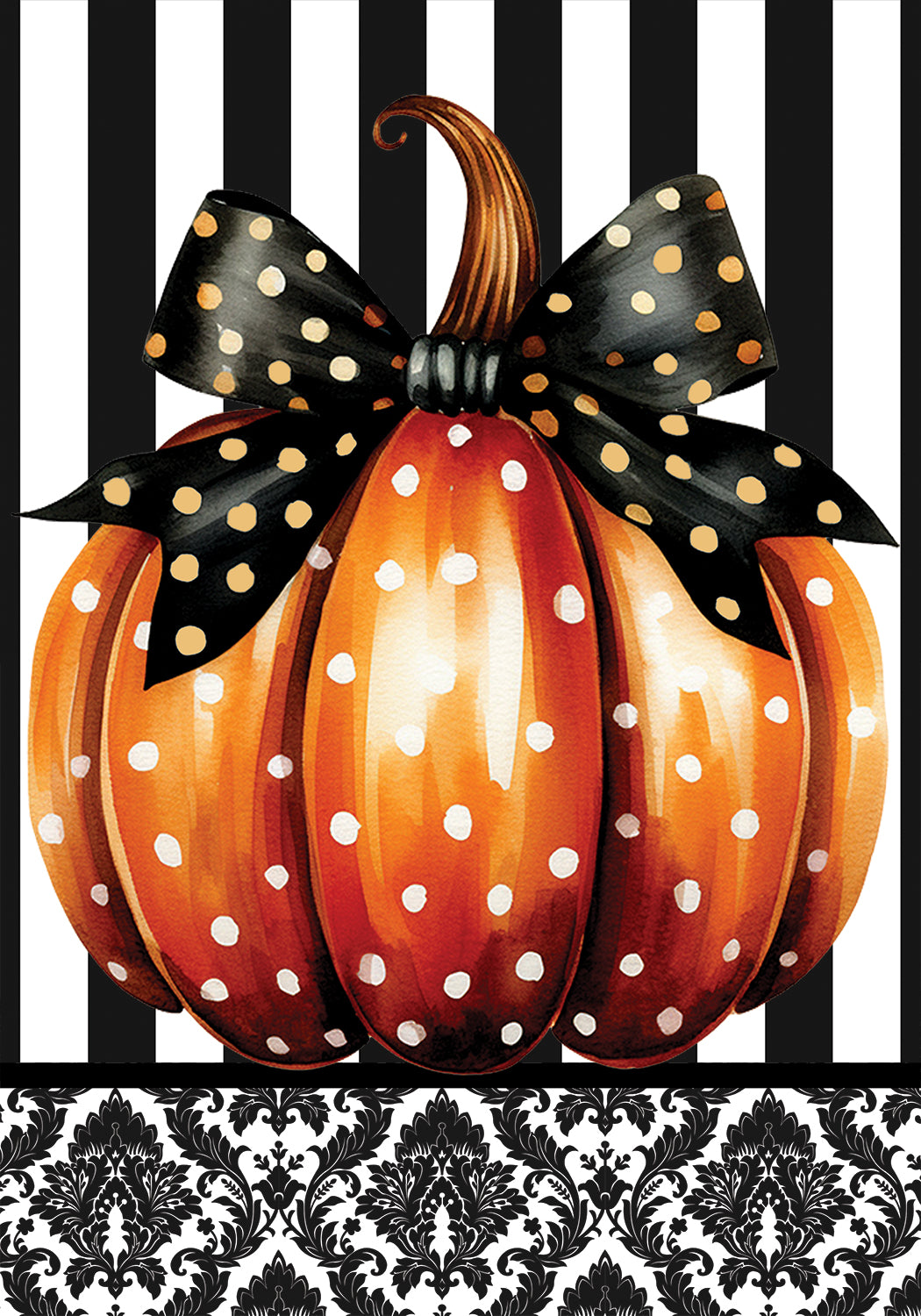 Elegant Pumpkin Fall Garden Flag 12 x 18