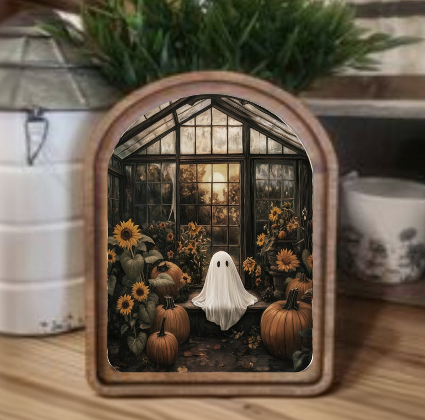 Arch Top Greenhouse Ghost Framed Art