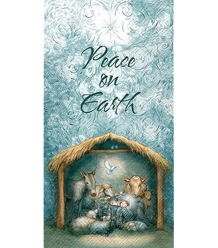 Peace on Earth Nativity Paper Guest Towels Dinner Napkins