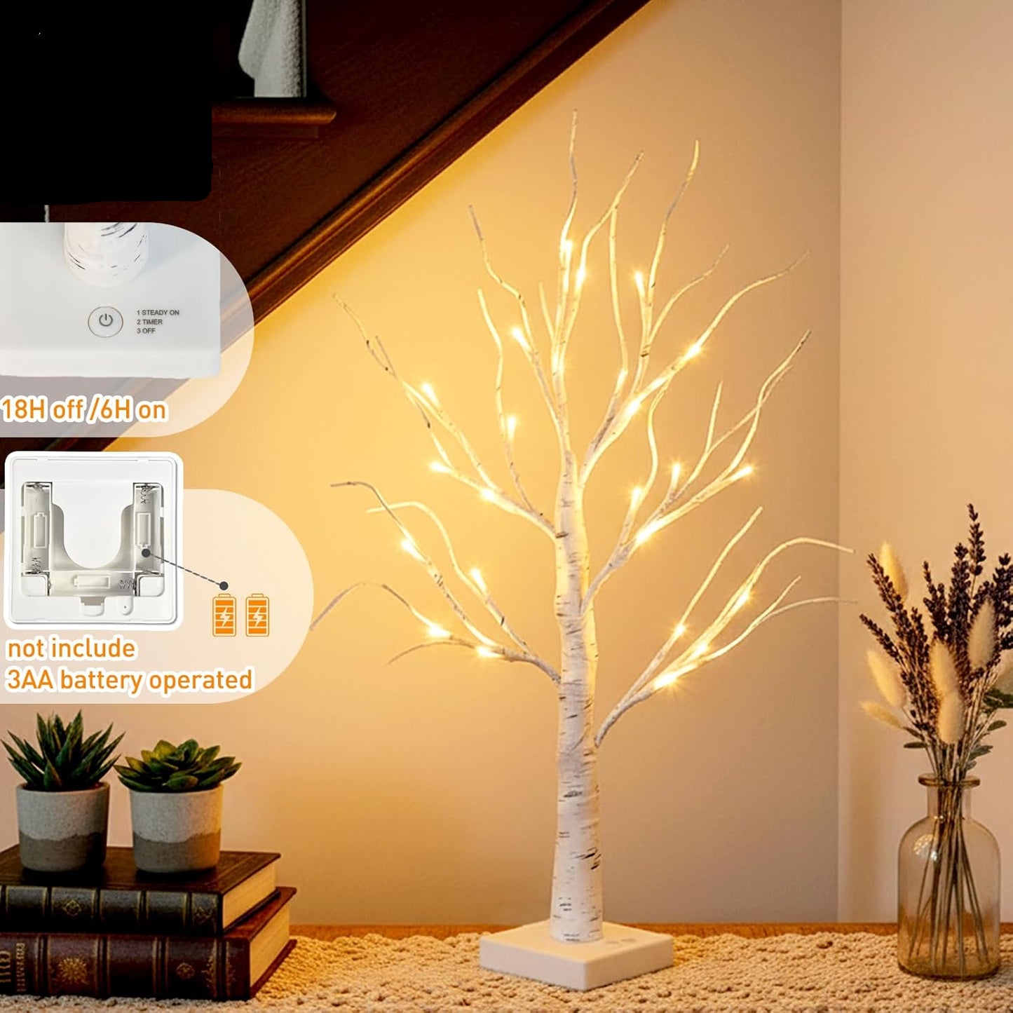 Lighted Birch Tree - 2 Ft.