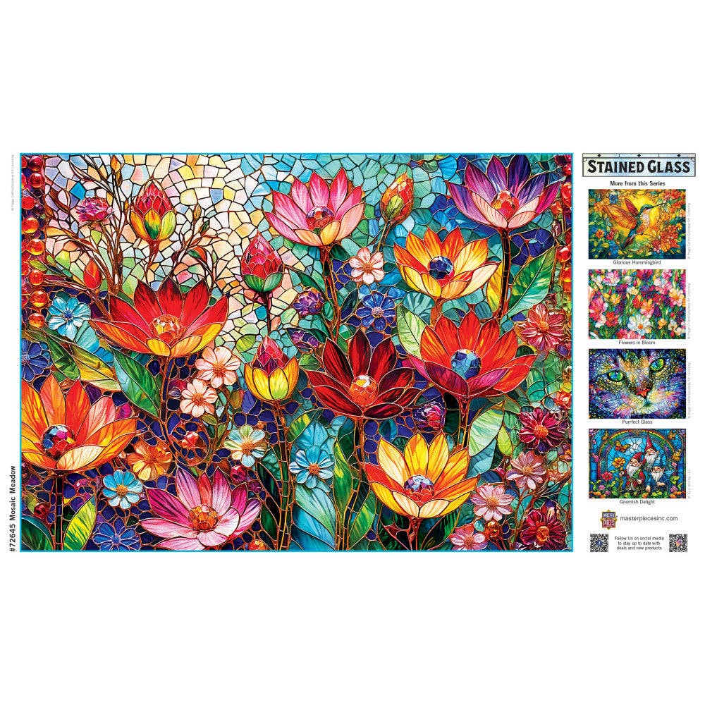 Stained Glass - Mosaic Meadow 1000 Piece Jigsaw Puzzle