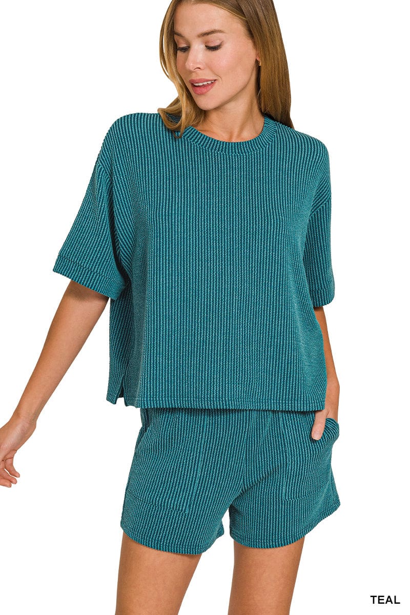Raised Rib Short Sleeve Tee & Short Set