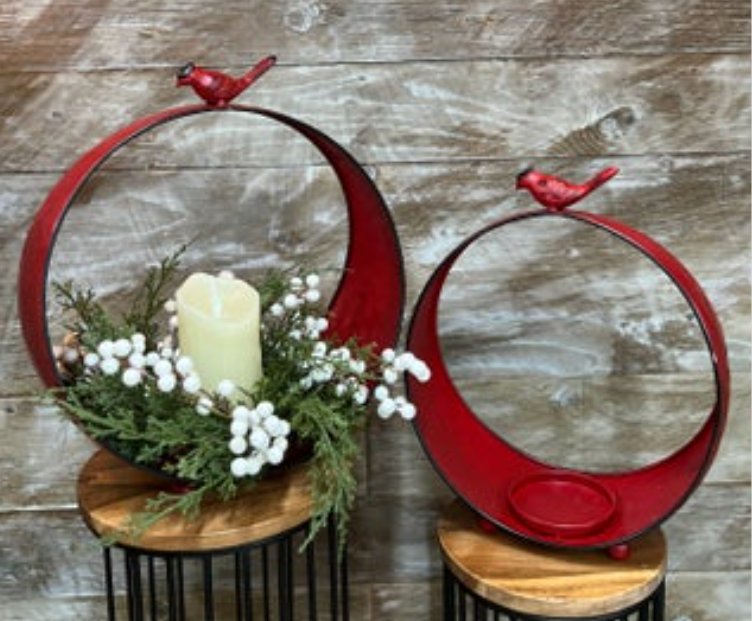 Cardinal Open Lantern Candle Holders - 2 sizes
