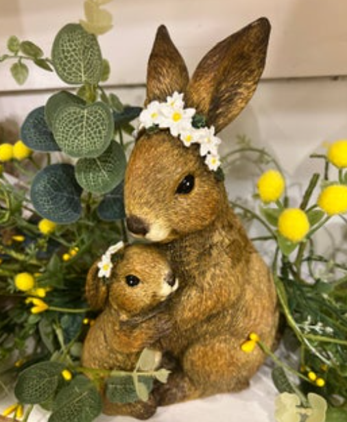 Caring Bunnies Statuary - Mama & Baby