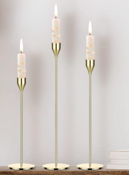 Metal Taper Holder Candlesticks - Black or Gold