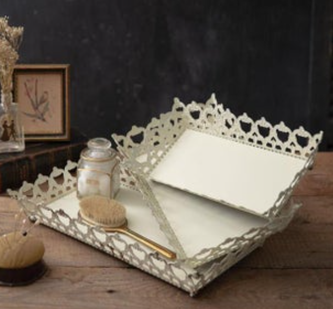 Evelyn Scalloped Metal Tray - 3 Size Options