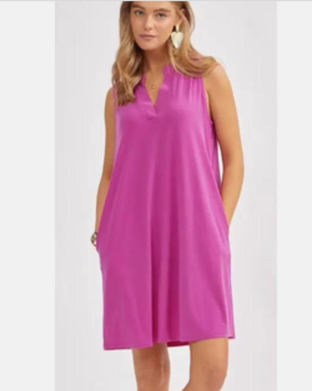 The Scarlett Sleeveless Notch Neck Dress