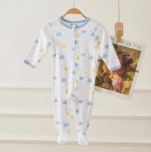 Cloud, Sun, Star and Moon Infant Zipper Footie Pajamas Sleeper
