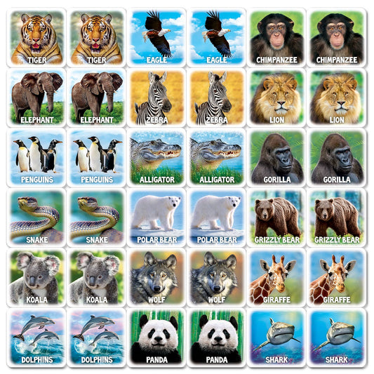 World of Animals Matching Game for Children
