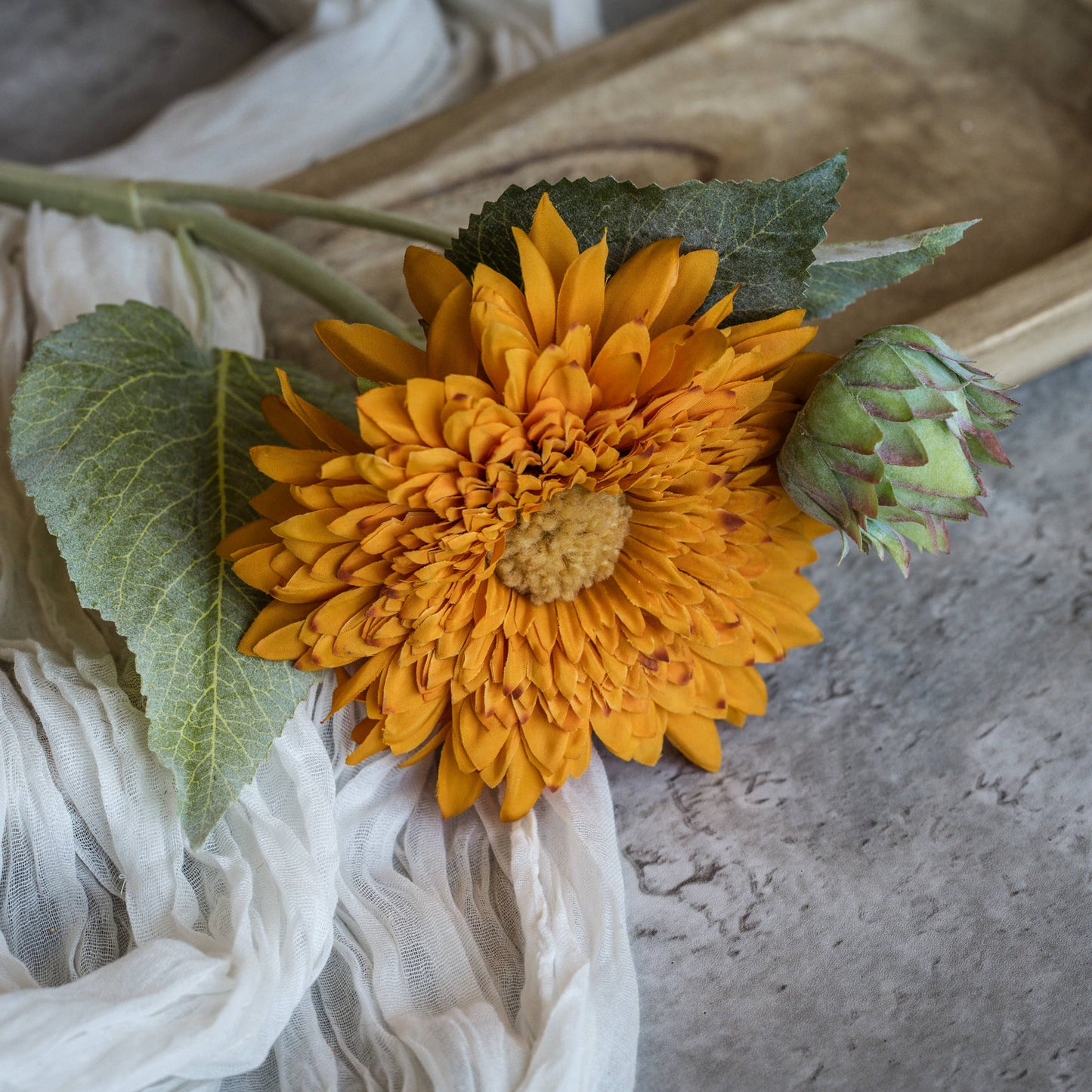Orange Sunflower Spray - 18.25"