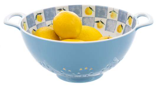 Blue and Yellow Lemon Berry Bowl