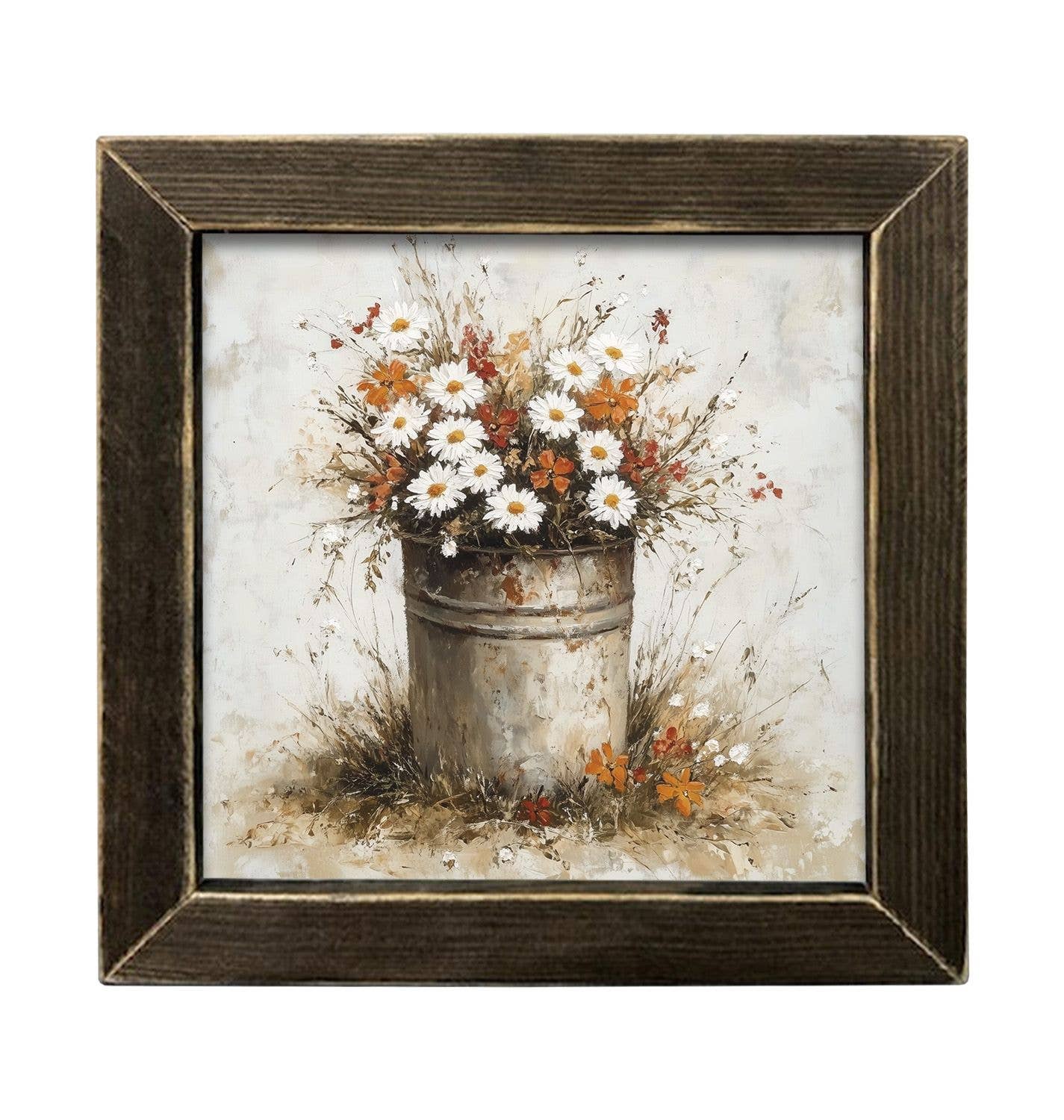 Fall Wildflower Bucket Framed Wall Art