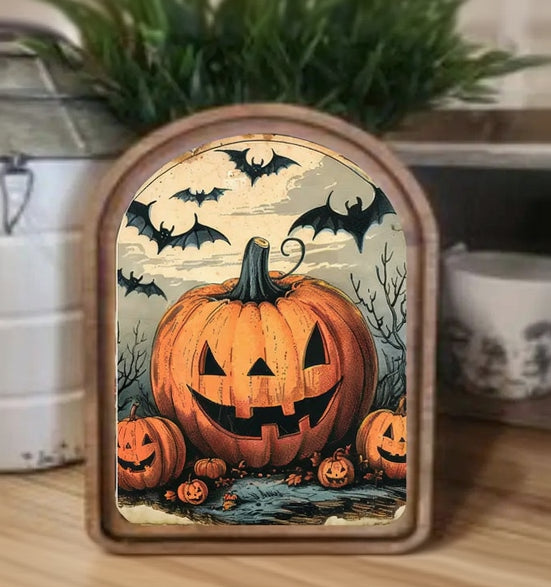 Arch Top Jack O Lantern Framed Art