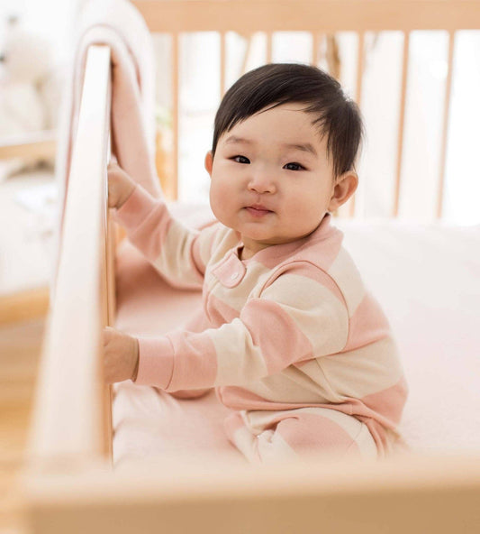 Pink Rugby Stripe Organic Cotton Sleep & Play - Burt's Bees Baby