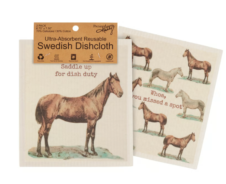Saddle Up Swedish Dishcloth Set of 2