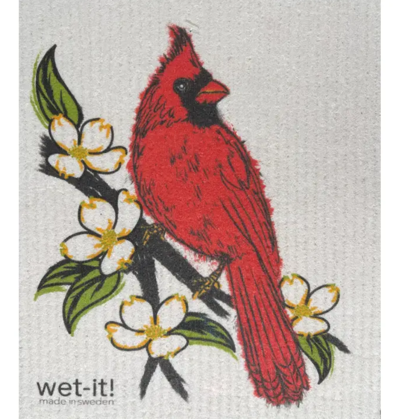 Swedish Dishcloth - Northern Red Cardinal