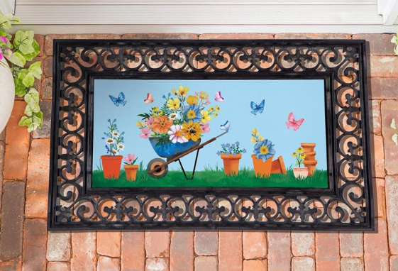 Wheel Barrow Delight Sassafras Switch Mat Doormat Insert