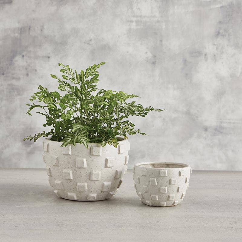 Wide Square Texture Pot - Large