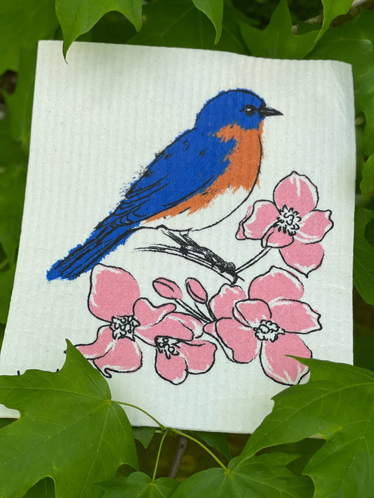 Eastern Bluebird Swedish Dishcloth
