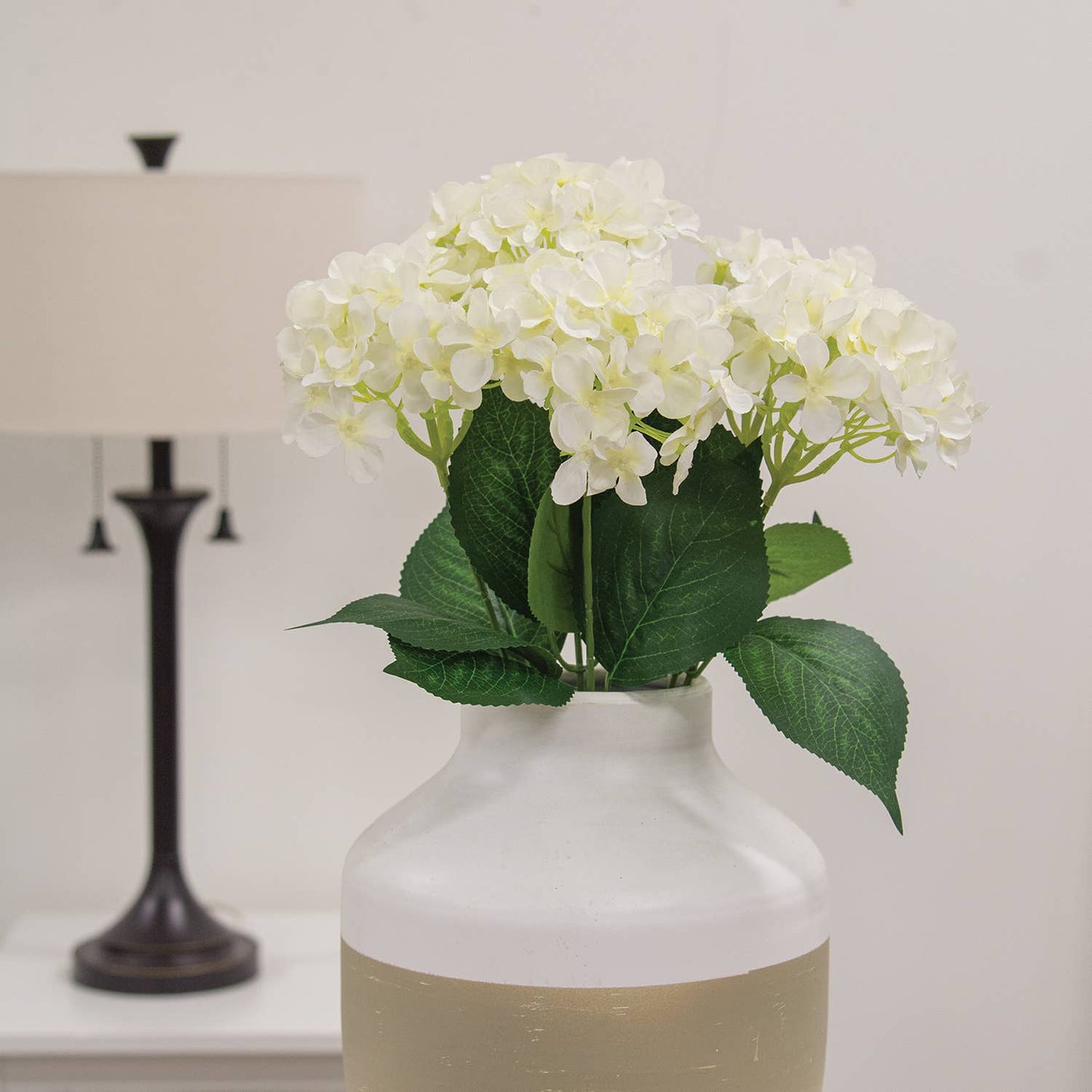 White Hydrangea Bush - 17"H