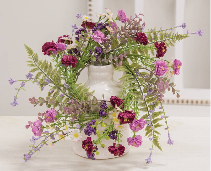Blushing Spring Blossoms & Eucalyptus Candle Ring - 4.5"