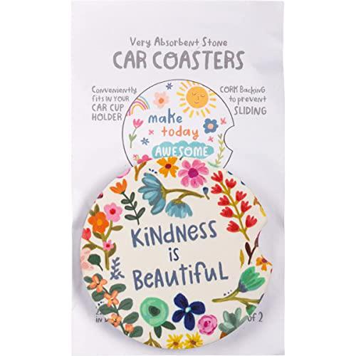 Kindness is Beautiful and Make Today Awesome Car Coaster Set of 2