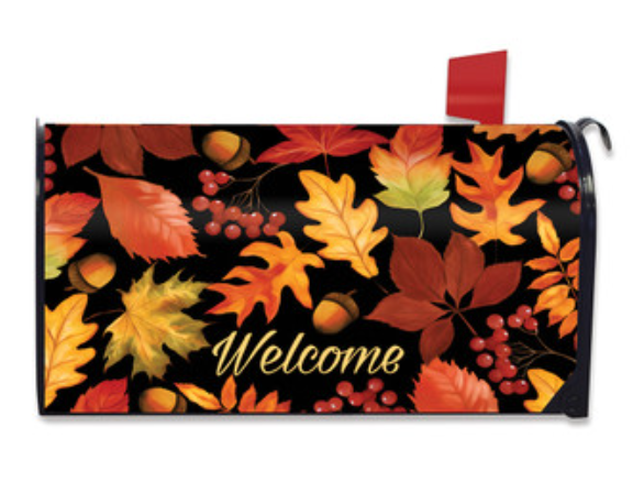Autumn Leaves Welcome Mailbox Cover - Standard Size