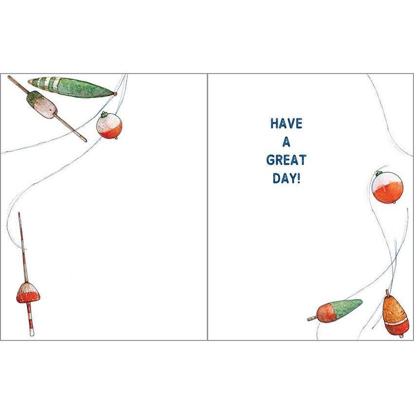 Happy Birthday Fishing Pole Greeting Card