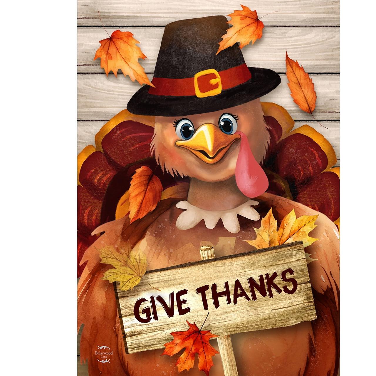 Give Thanks Turkey Garden Flag