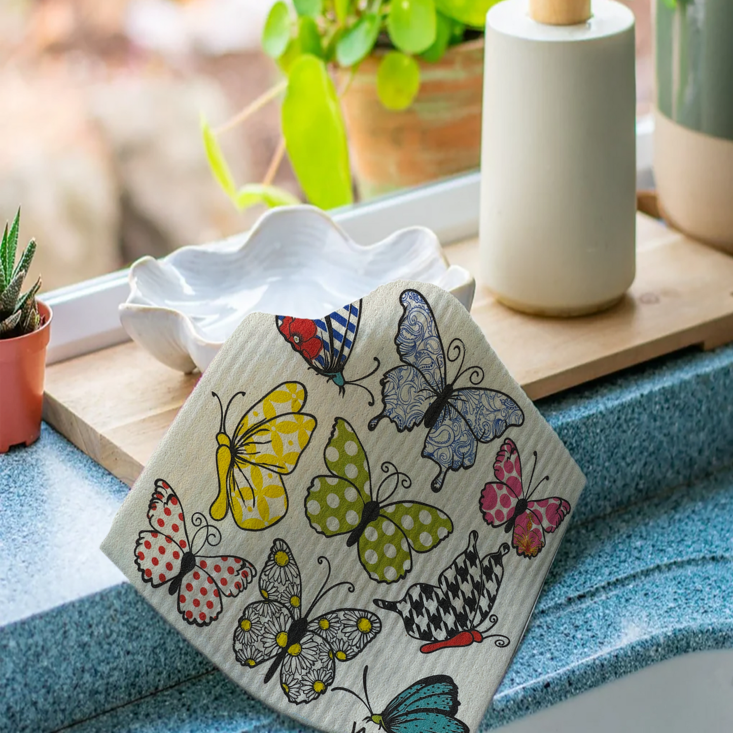 Lively Butterflies Swedish Dish Cloth