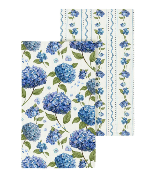 VivaStyle Kitchen Towel Quick Dry Waffle Weave Double-Sided, Hydrangea, 30"L x 18"W