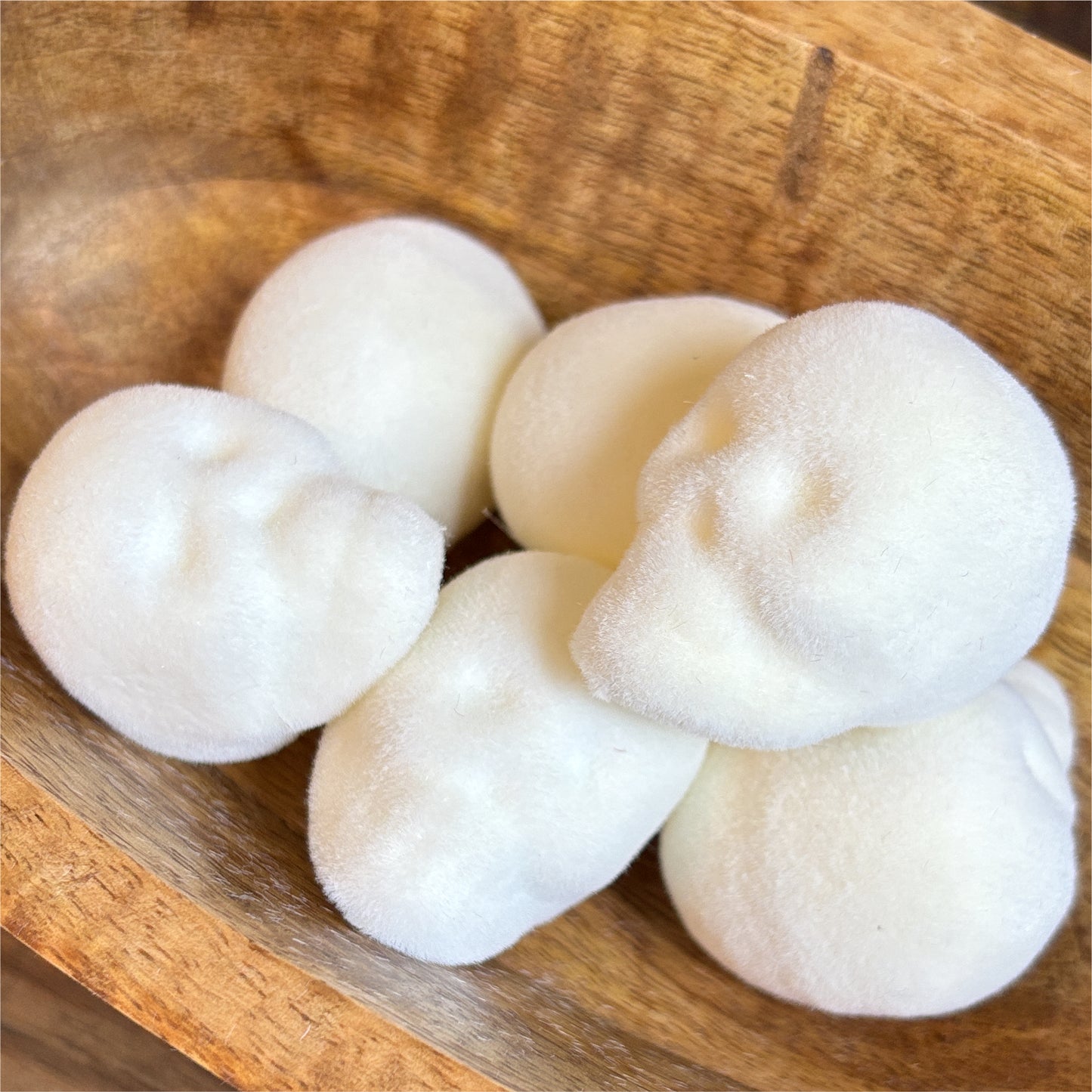 White Flocked Mini Skull Bowl Filler