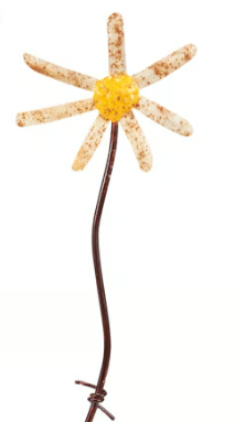 Metal Daisies Plant Pick Garden Stakes