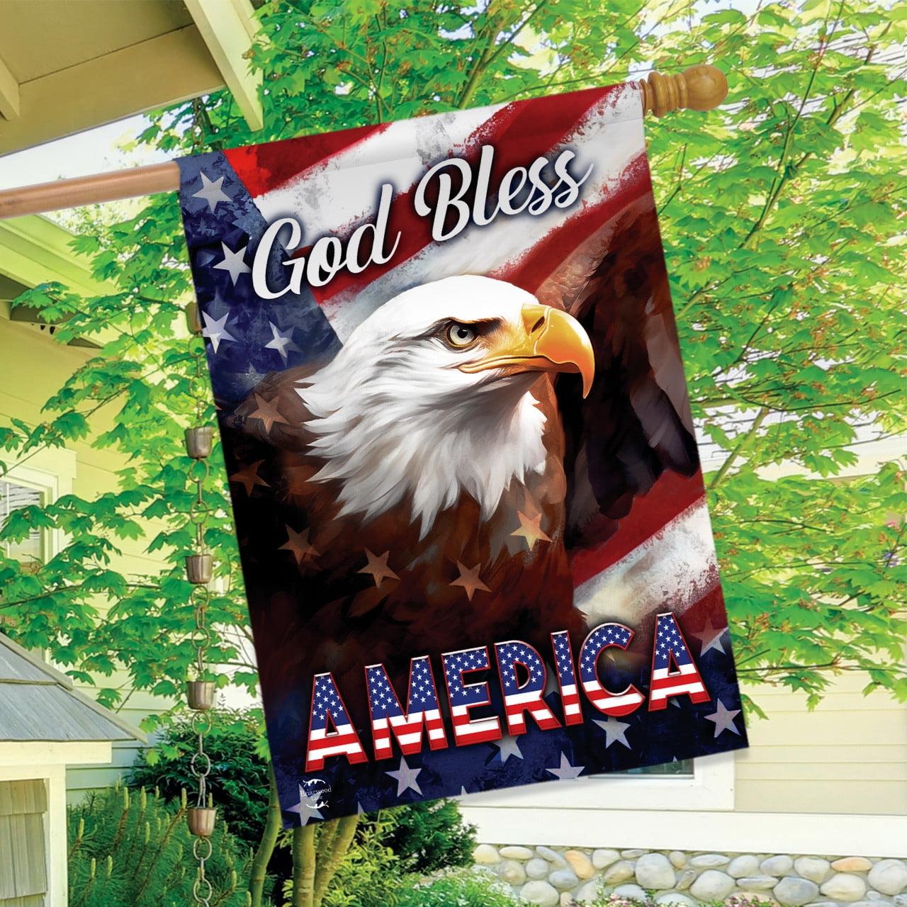 Briarwood Lane God Bless America Eagle Patriotic House Flag
