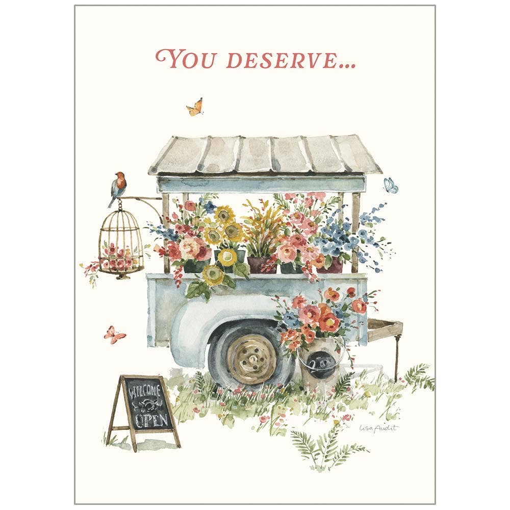 Flower Cart Thank You Greeting Card