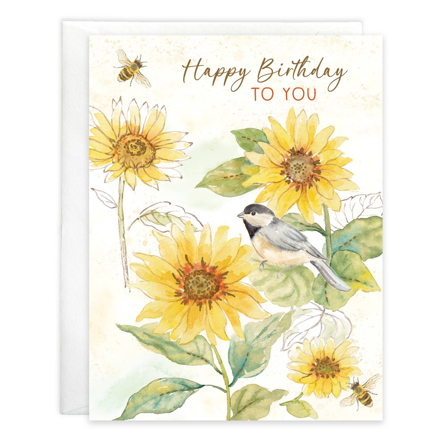 Happy Birthday to You Greeting Card - Sunflowers, Birds and Bees