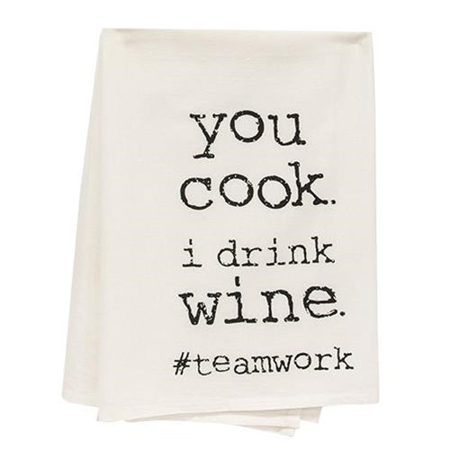 Kitchen Towel You Cook I Drink Wine