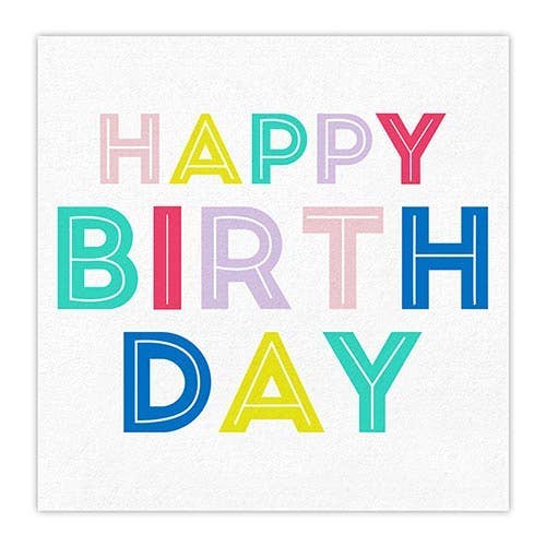Colorful Happy Birthday - Cocktail Napkin