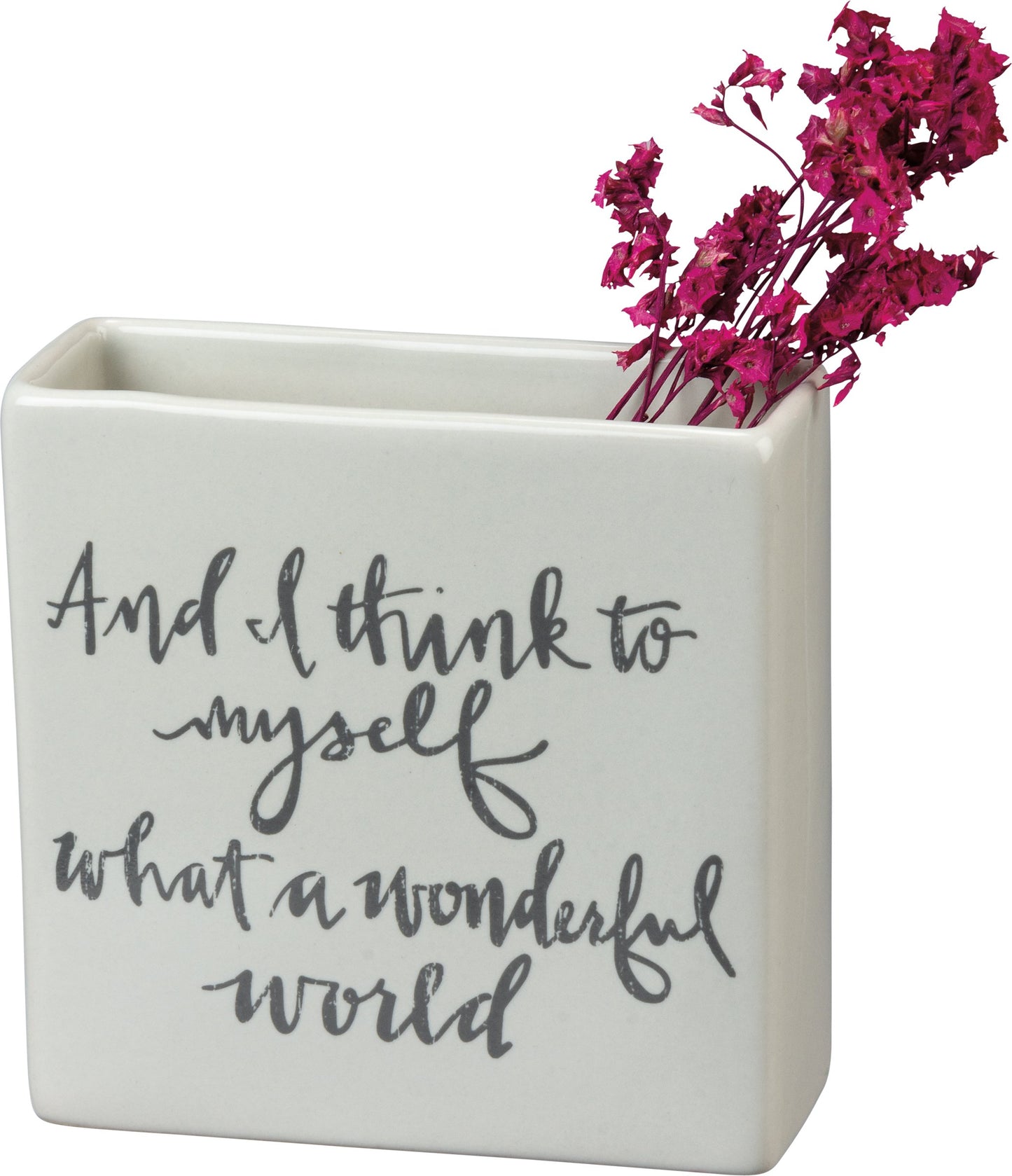 What A Wonderful World Square Vase