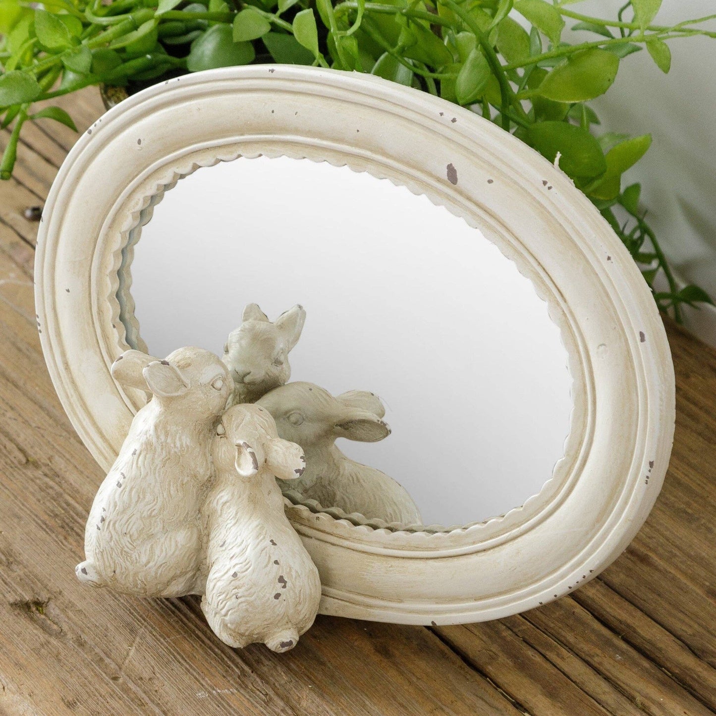 Bunnies Peeking Tabletop Mirror