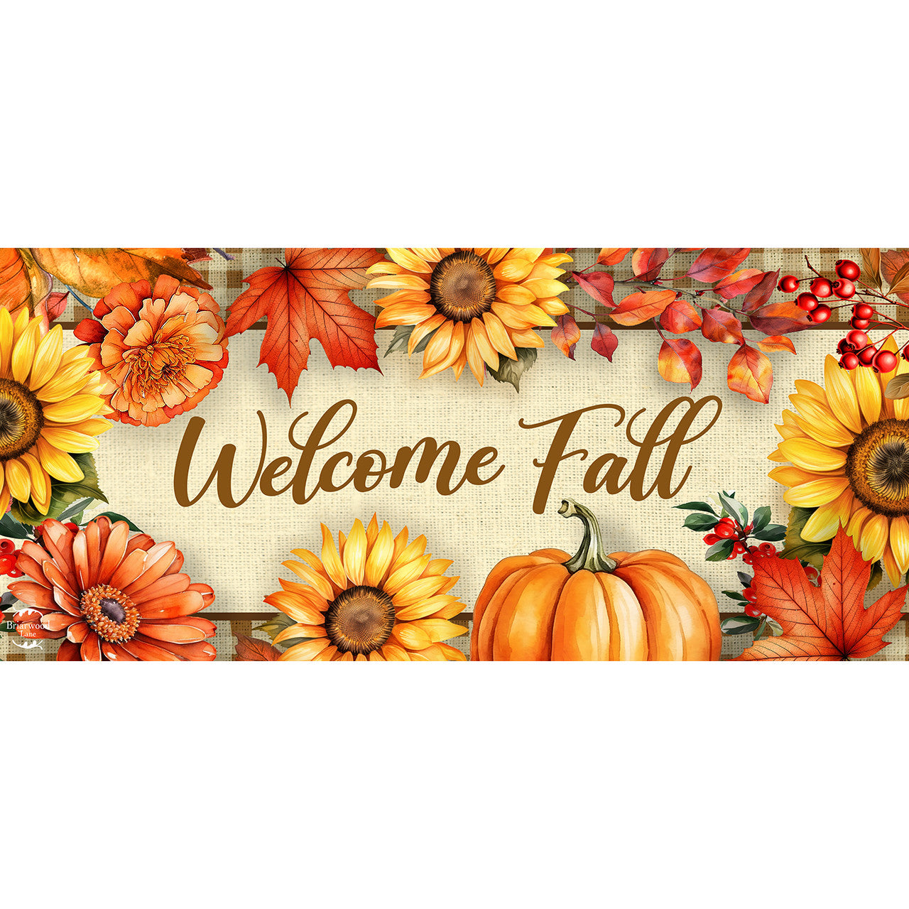 Welcome Fall Flowers Mini Mat Insert