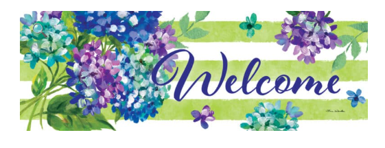 Striped Hydrangeas Signature Sign - Custom Decor