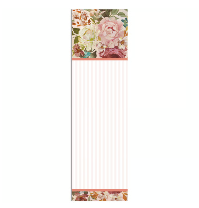 Cabbage Rose List Notepad - Magentic