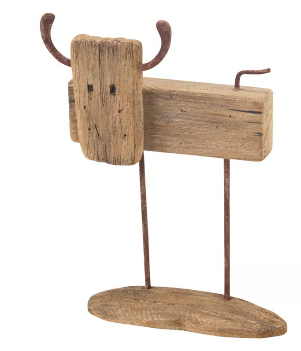 Rustic Steer Sitter - Western Cowboy Theme Decor